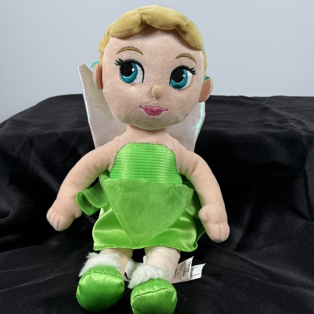 Disney Store Tinkerbell 14 inch Plush Doll From Disney's Peter Pan, Embroidered
